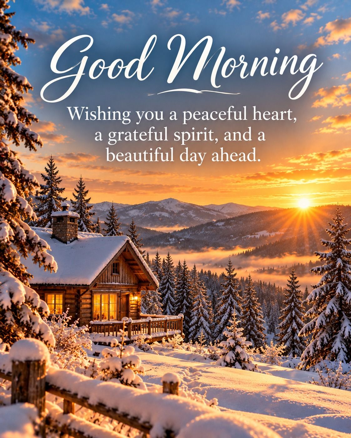 Good Morning Wishing You A Peaceful Heart And A Grateful Spirit