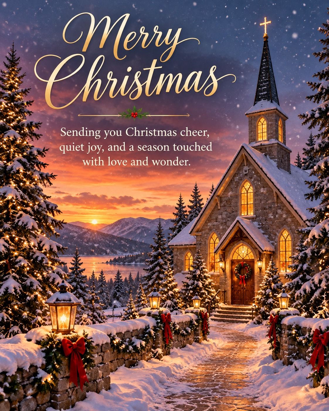 Merry Christmas Sending You Christmas Cheer Quiet Joy And Love And Wonder