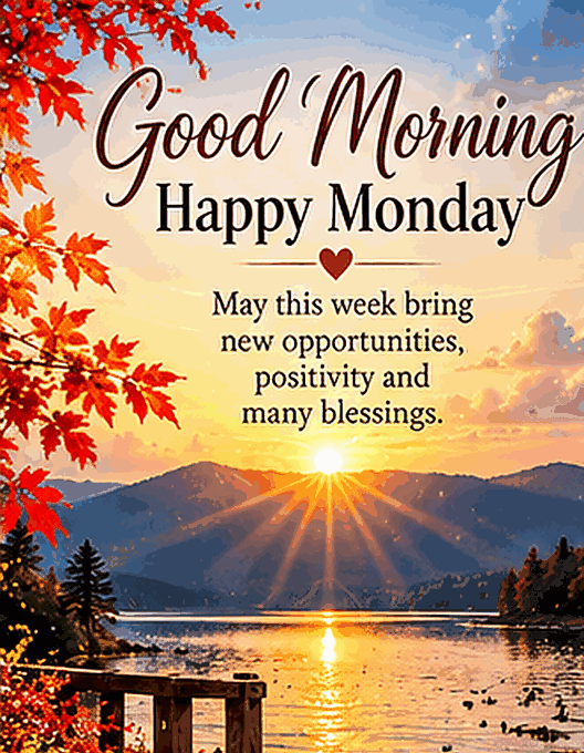 Good Morning Happy Monday New Opportunities And Blessings Gif