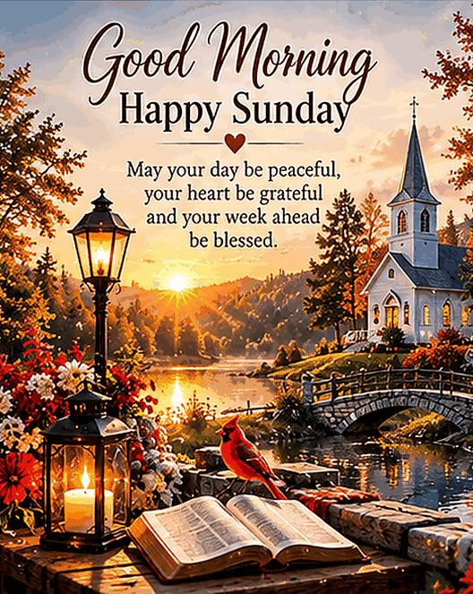 Good Morning Happy Sunday Grateful Heart And Blessed Week Gif