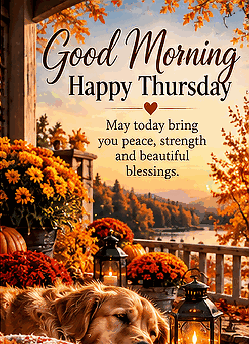 Good Morning Happy Thursday Peace Strength And Blessings Gif