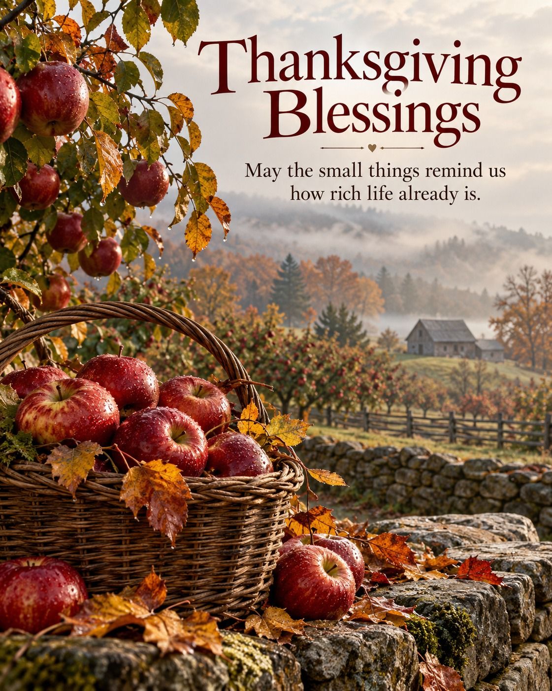 Thanksgiving Blessings Small Things Remind Us How Rich Life Is Apple Orchard