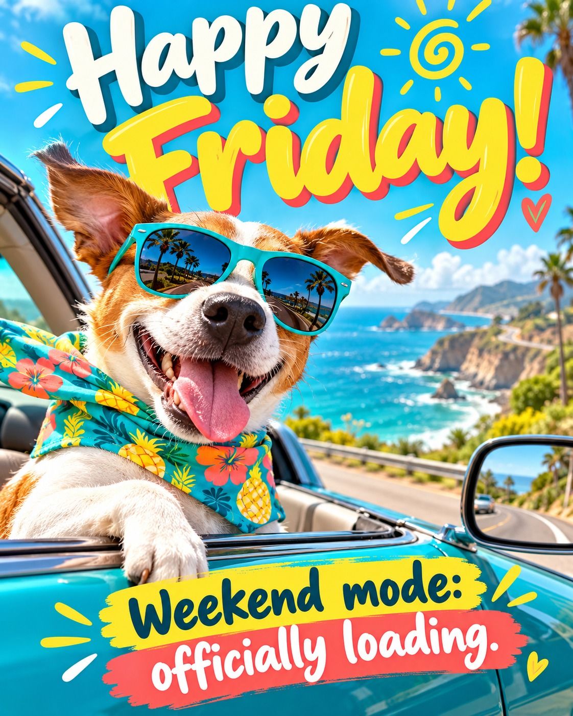 Happy Friday Weekend Mode Officially Loading Dog In Sunglasses