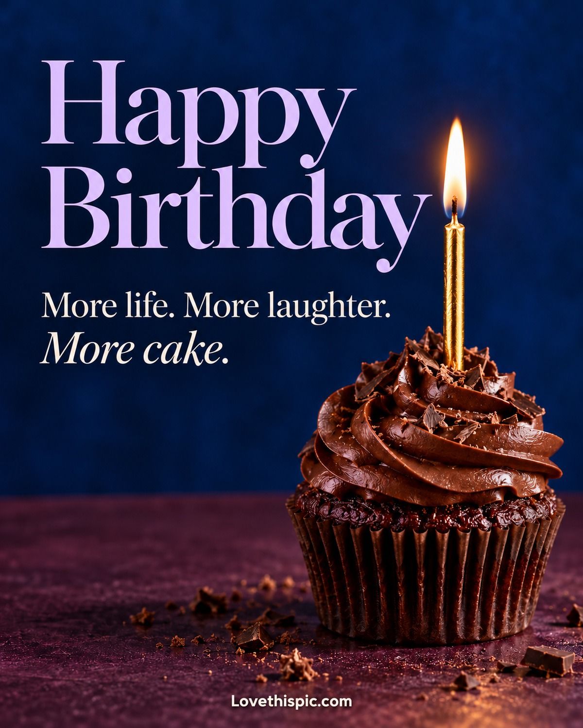 Happy Birthday More Life More Laughter More Cake Chocolate Cupcake