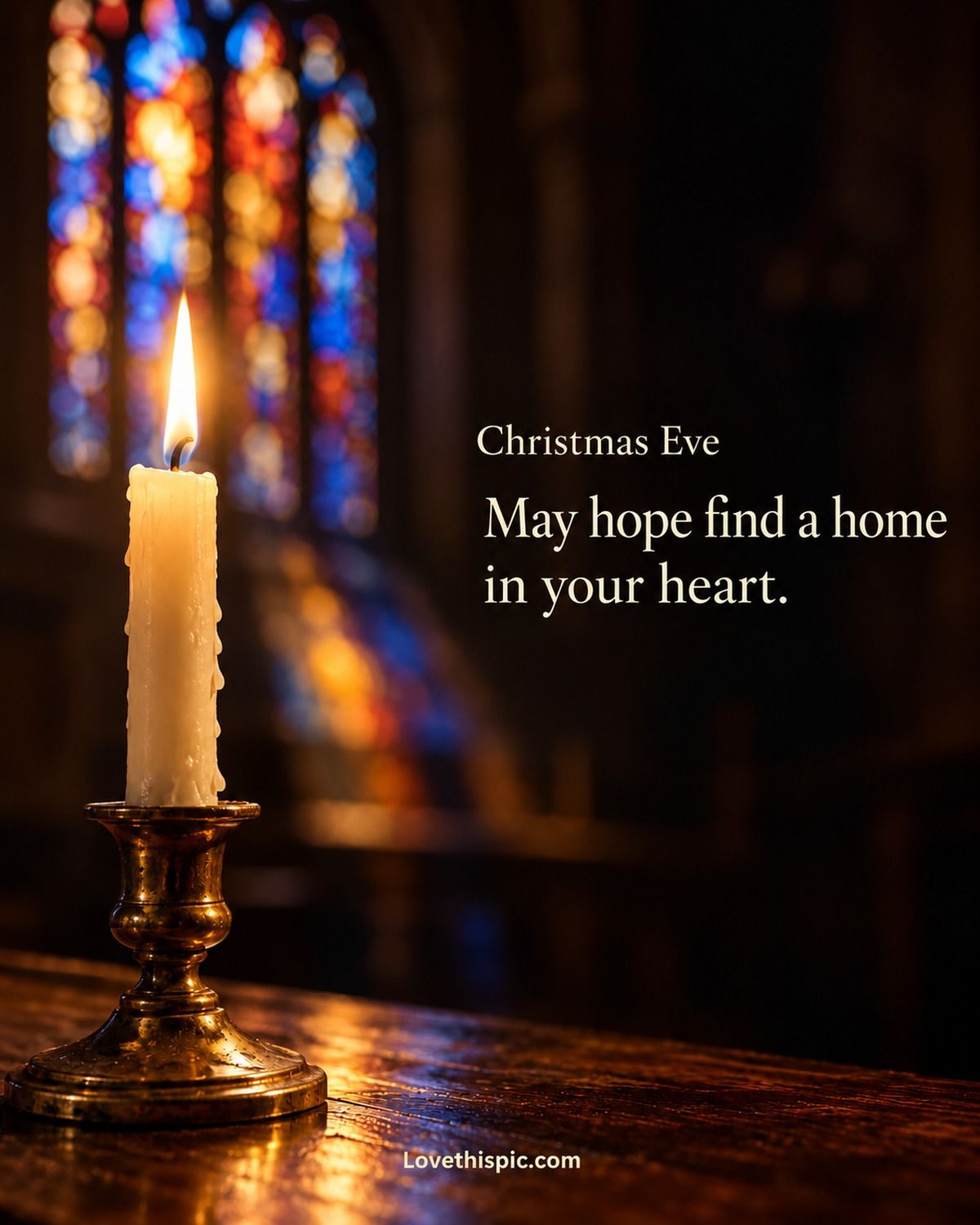 Christmas Eve May Hope Find A Home In Your Heart Candle And Stained Glass