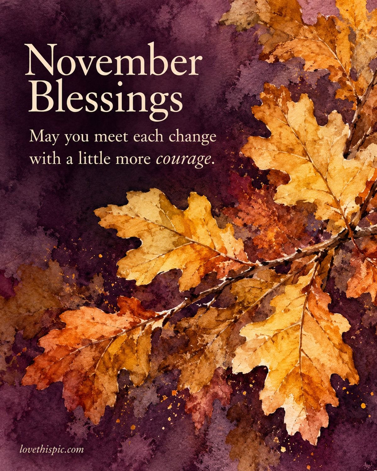 November Blessings May You Meet Each Change With A Little More Courage