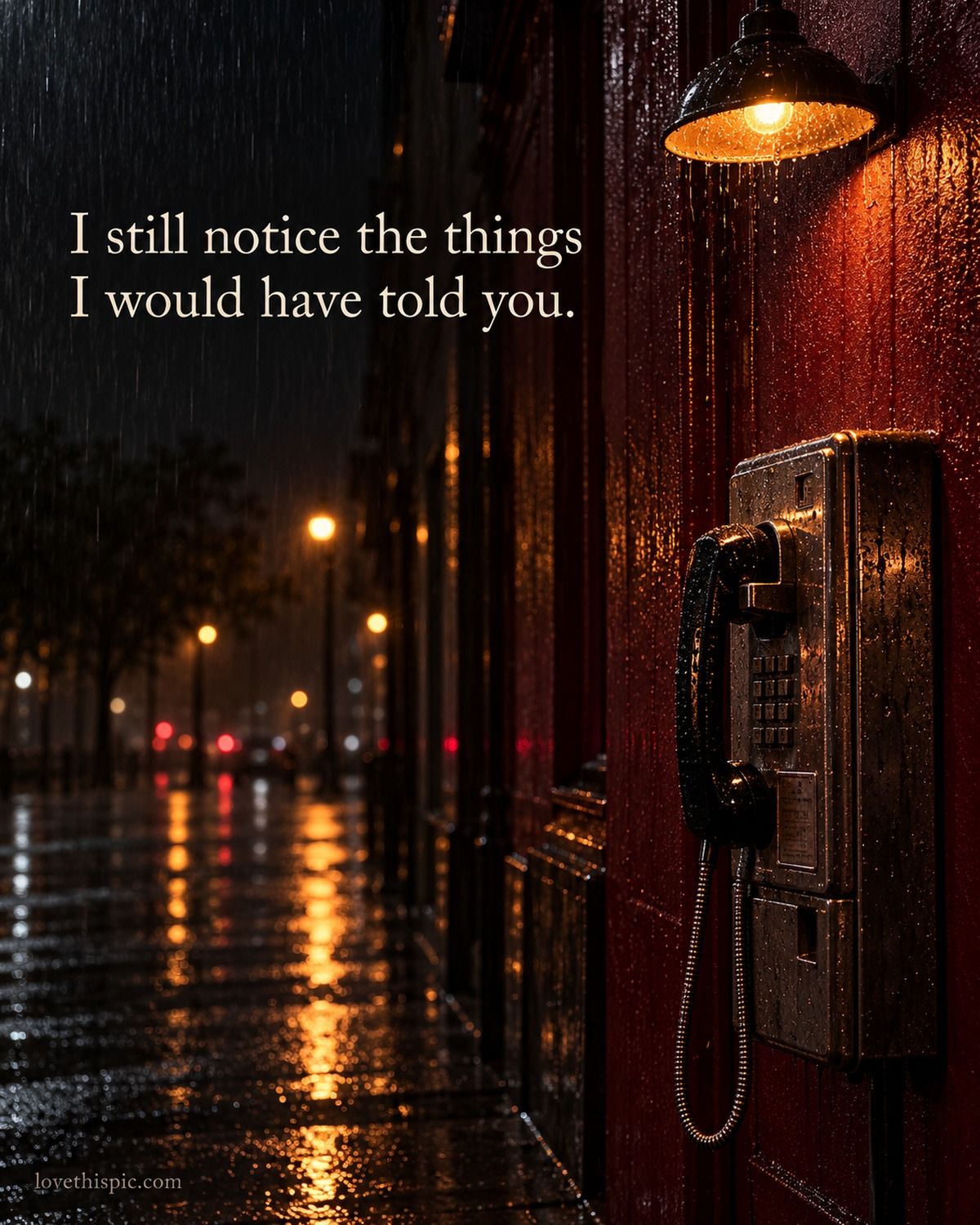 I Still Notice The Things I Would Have Told You