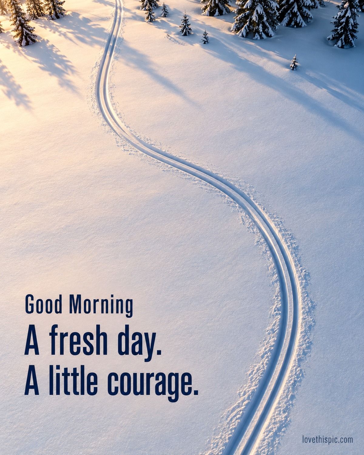 Good Morning A Fresh Day A Little Courage Ski Tracks In The Snow