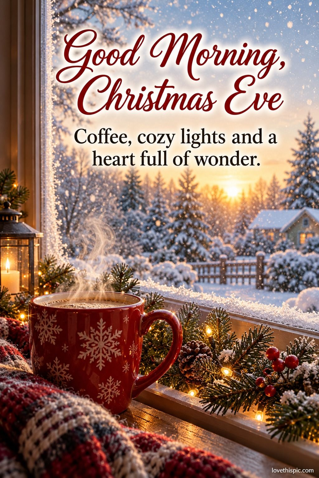 Good Morning Christmas Eve Coffee Cozy Lights And A Heart Full Of Wonder