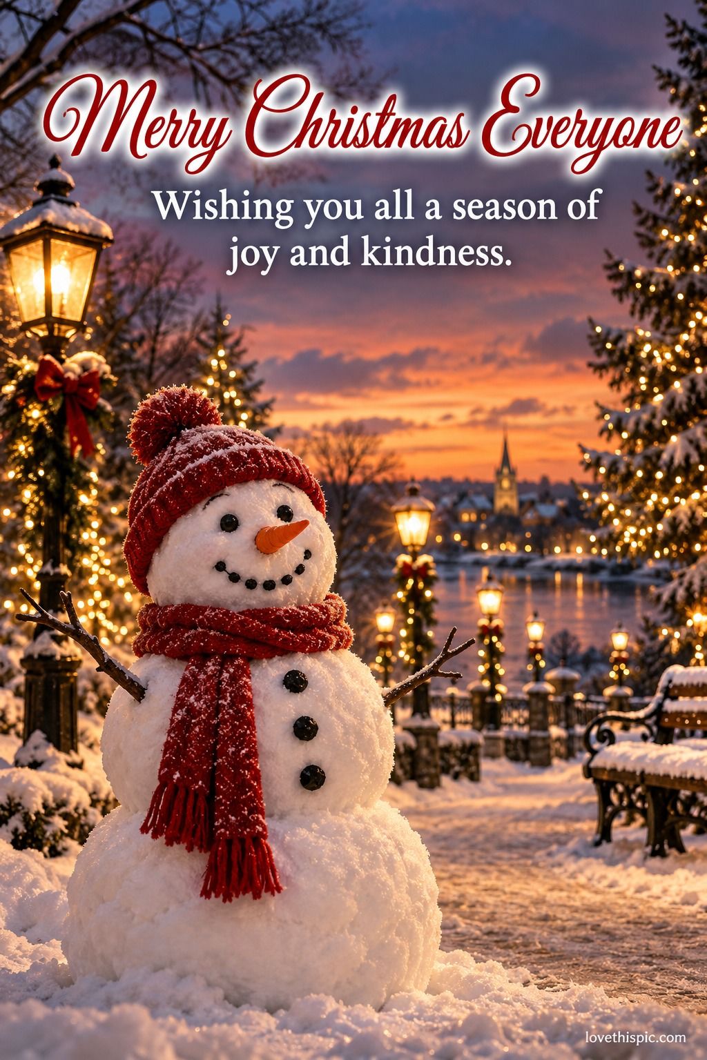 Merry Christmas Everyone Wishing You All A Season Of Joy And Kindness Snowman