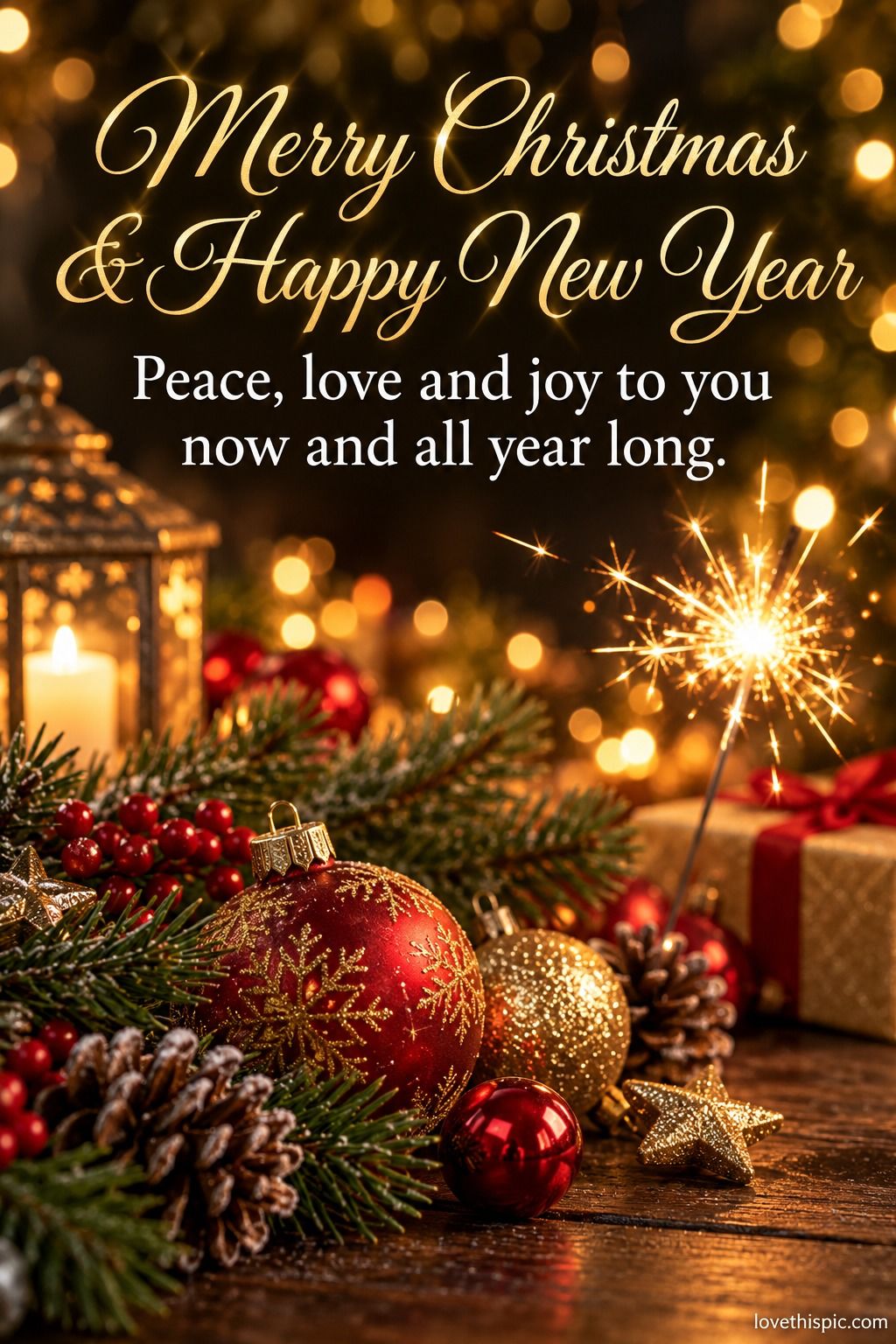 Merry Christmas And Happy New Year Peace Love And Joy To You All Year Long