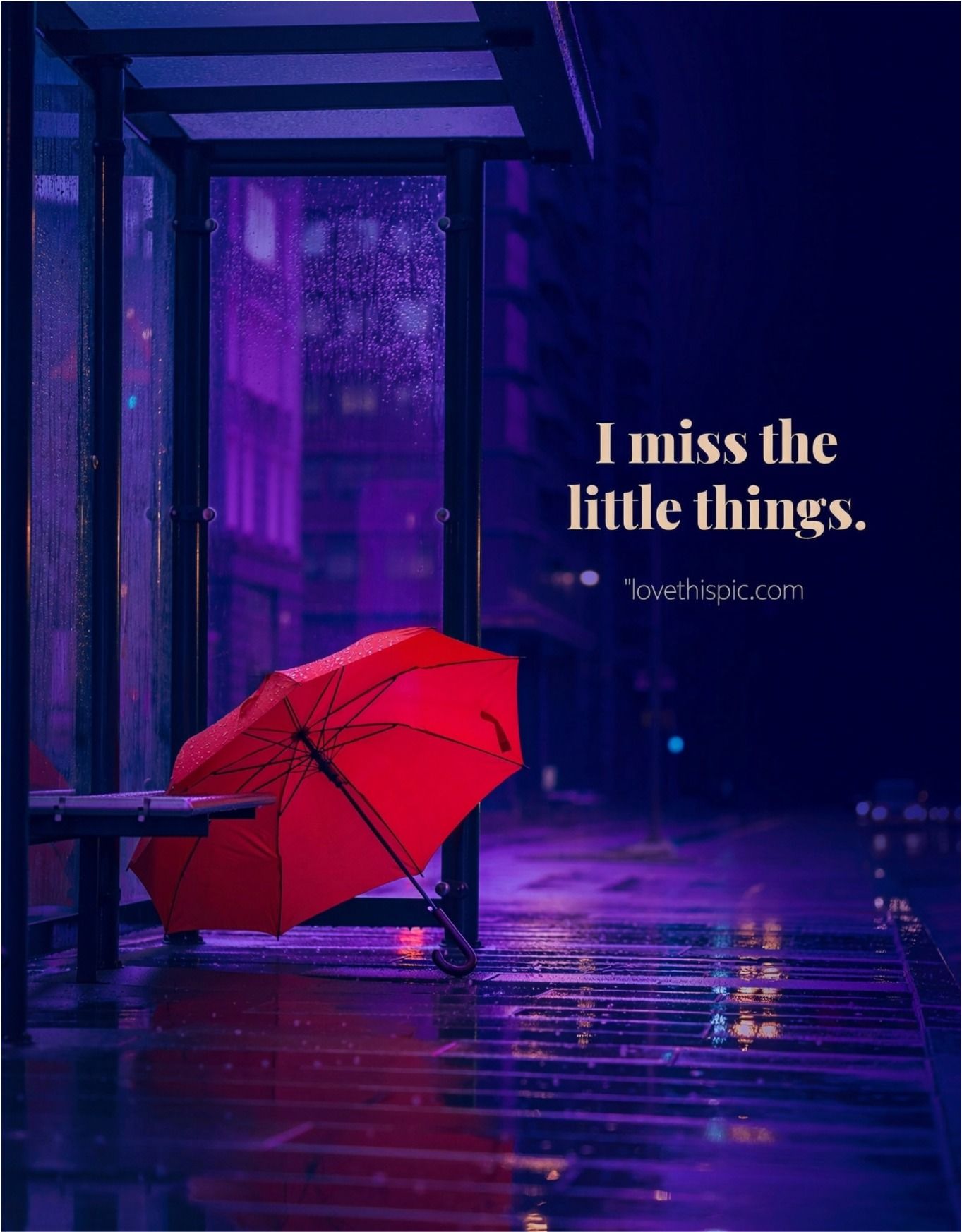 I Miss The Little Things Red Umbrella In The Rain