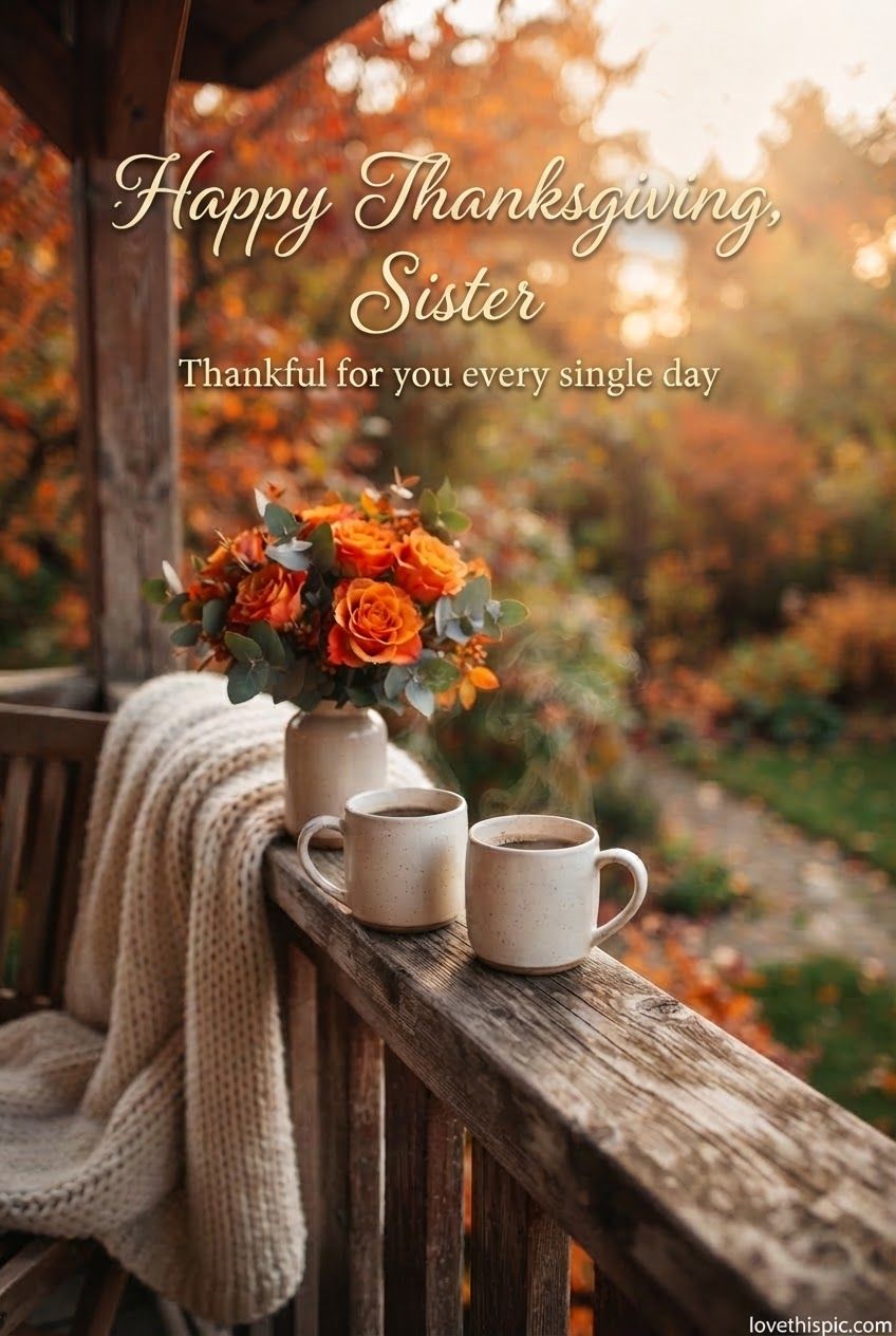 Happy Thanksgiving Sister Thankful For You Every Single Day