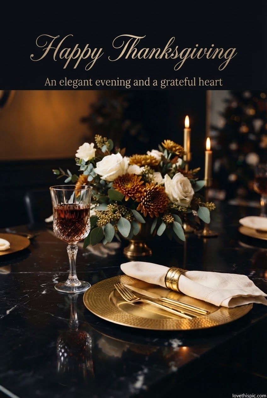 Happy Thanksgiving An Elegant Evening And A Grateful Heart