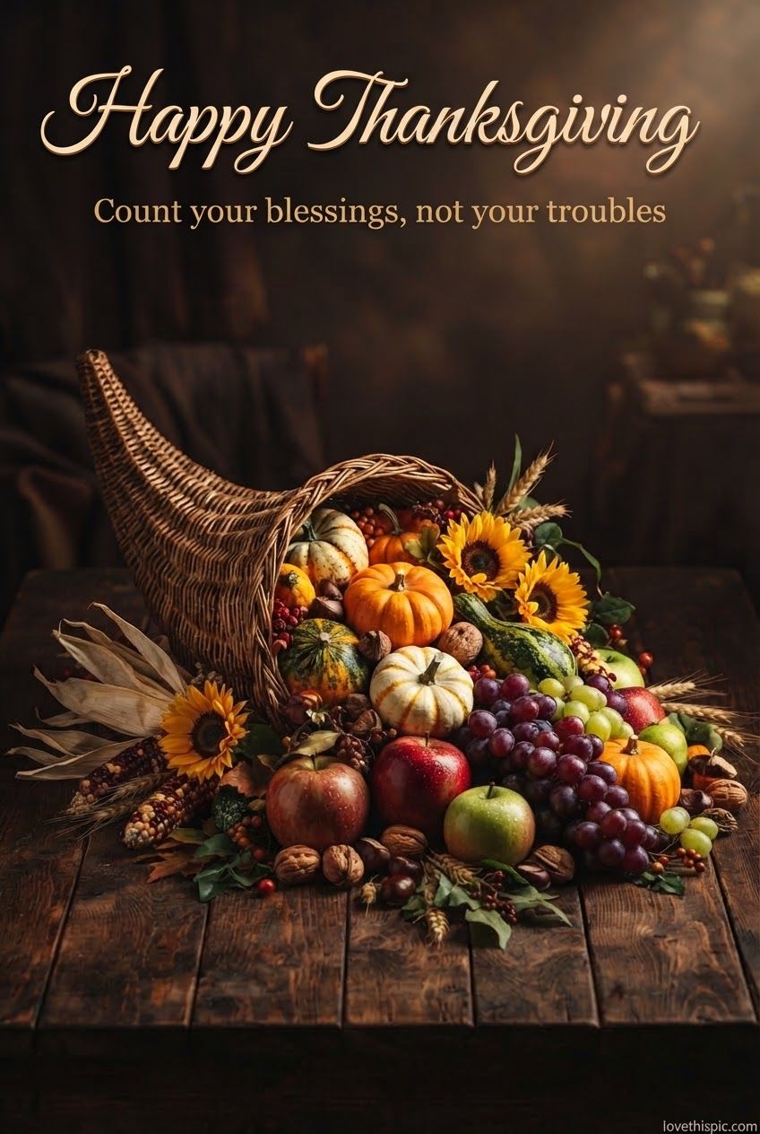 Happy Thanksgiving Count Your Blessings Not Your Troubles