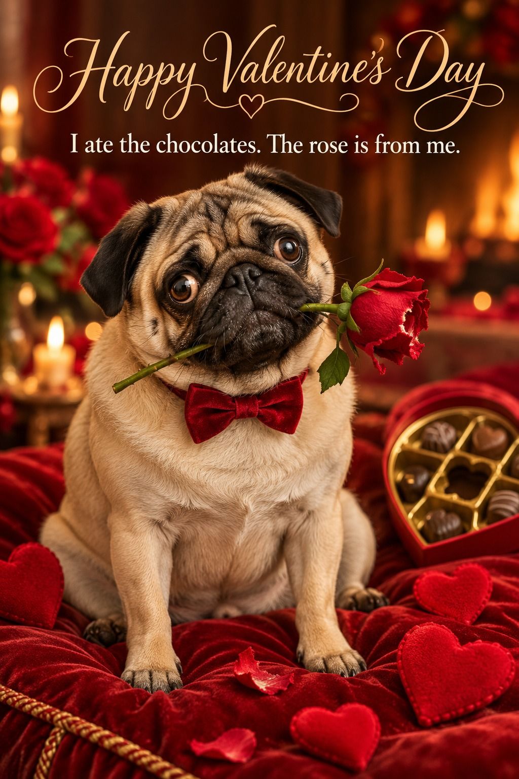 Happy Valentines Day I Ate The Chocolates The Rose Is From Me Funny