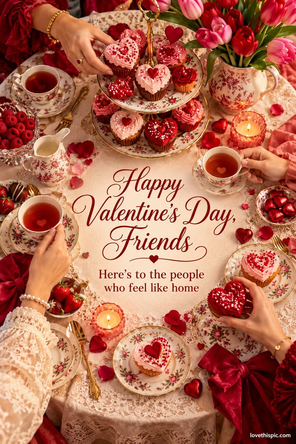 Happy Valentines Day Friends Heres To The People Who Feel Like Home