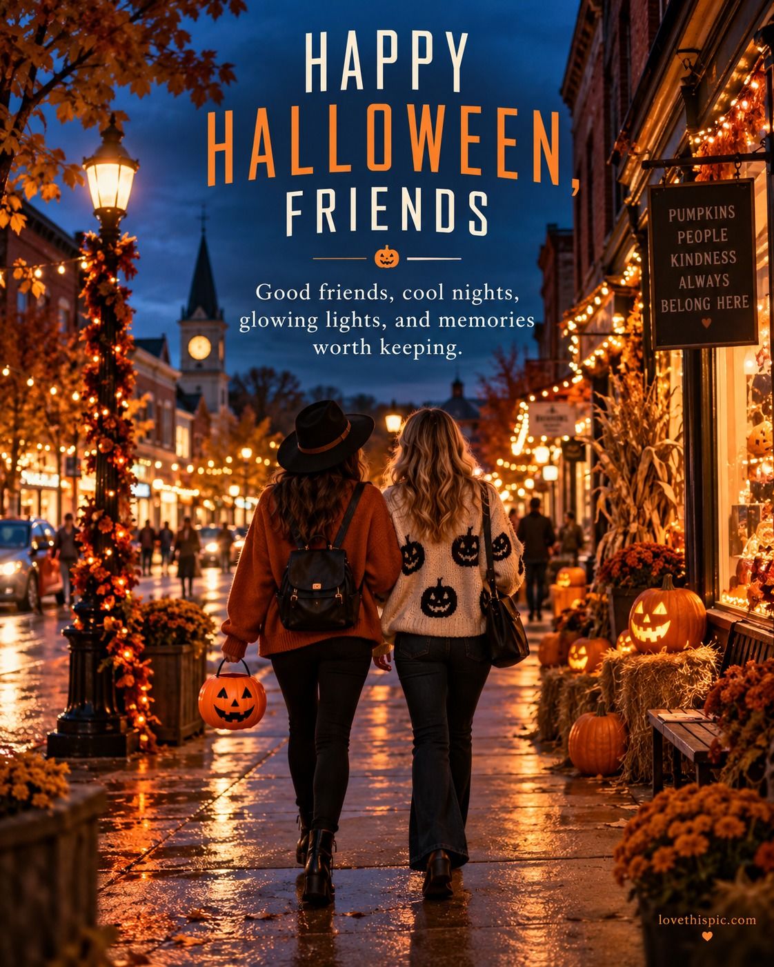 Happy Halloween Friends Good Friends Cool Nights Glowing Lights And Memories Worth Keeping