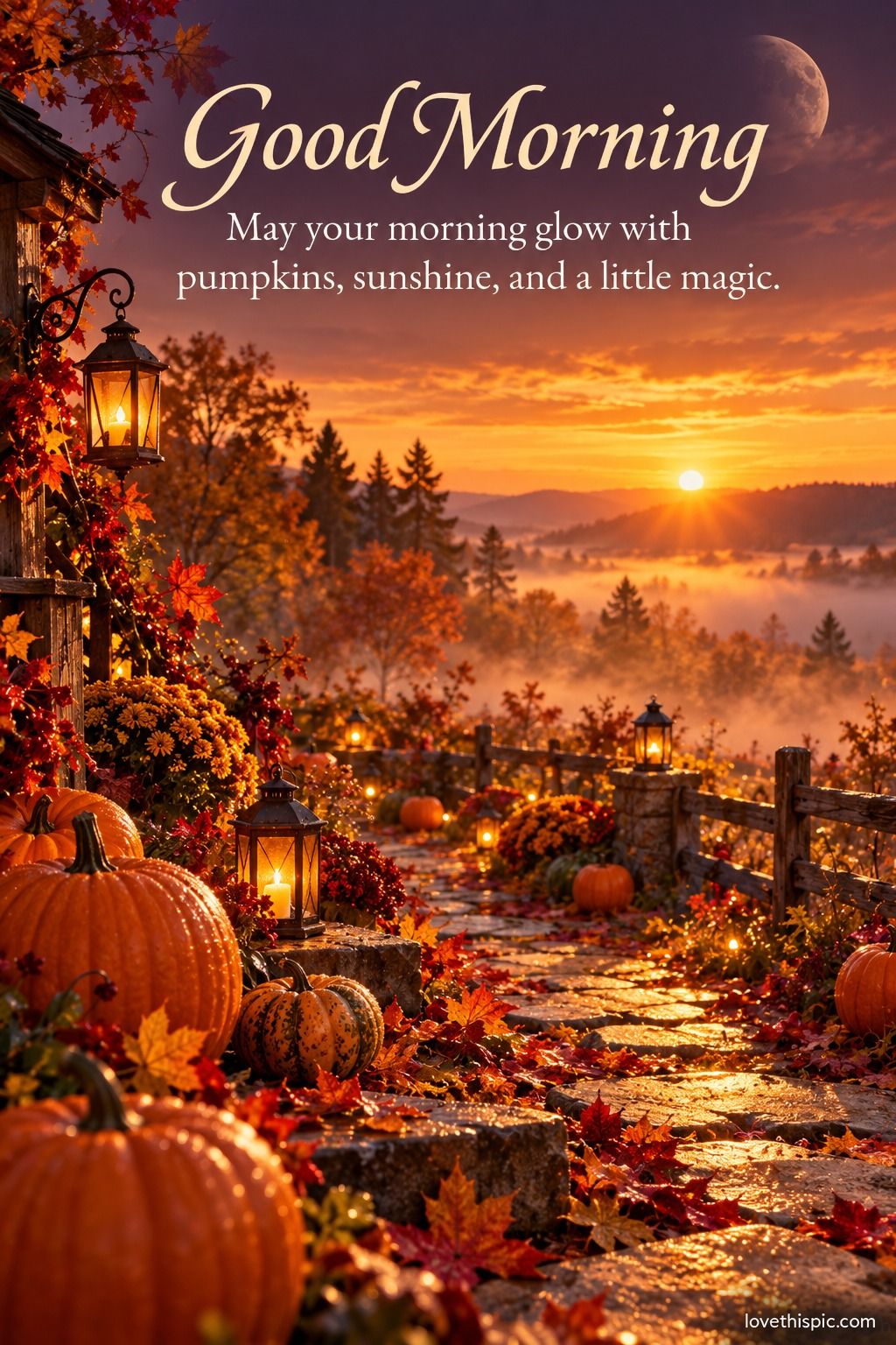 Good Morning May Your Morning Glow With Pumpkins Sunshine And A Little Magic