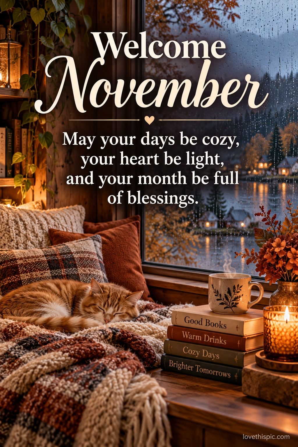Welcome November May Your Days Be Cozy Your Heart Be Light And Your Month Be Full Of Blessings