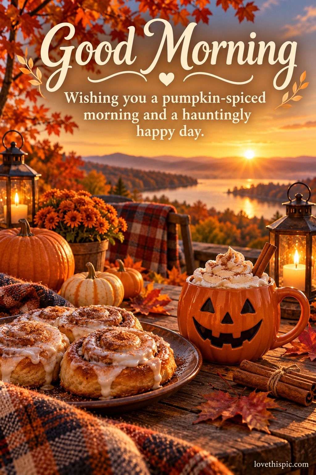 Good Morning Wishing You A Pumpkin Spiced Morning And A Hauntingly Happy Day Autumn Breakfast With Pumpkin Spice