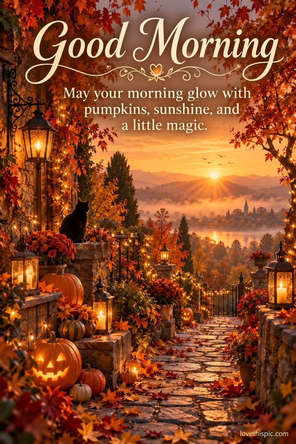 Good Morning May Your Morning Glow With Pumpkins Sunshine And A Little Magic Autumn Pathway