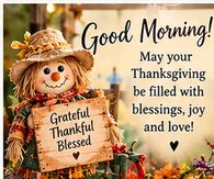 Good Morning Grateful Thankful Blessed Thanksgiving Scarecrow