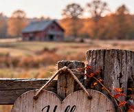 Hello November Rustic Wooden Heart Sign