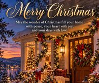 Merry Christmas May The Wonder Of Christmas Fill Your Home With Peace