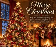 Merry Christmas Fireplace Tree And Sleeping Pets Gif