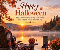 Happy Halloween Morning Coffee On The Lake Dock