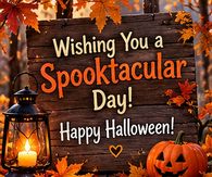 Wishing You A Spooktacular Day Happy Halloween Rustic Sign