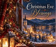 Christmas Eve Blessings Cozy Cat And Falling Snow Gif