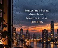 Sometimes Being Alone Is Not Loneliness It Is Healing