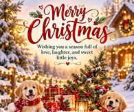 Merry Christmas Wishing You Love Laughter And Sweet Little Joys Puppies