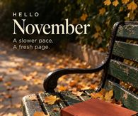 Hello November A Slower Pace A Fresh Page Autumn Bench