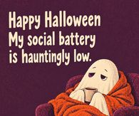 Happy Halloween My Social Battery Is Hauntingly Low Blanket Ghost