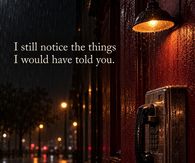 I Still Notice The Things I Would Have Told You