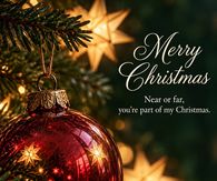 Merry Christmas Near Or Far You're Part Of My Christmas Red Ornament