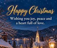 Happy Christmas Wishing You Joy Peace And A Heart Full Of Love Snowy Village Church