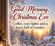 Good Morning Christmas Eve Coffee Cozy Lights And A Heart Full Of Wonder