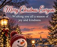 Merry Christmas Everyone Wishing You All A Season Of Joy And Kindness Snowman