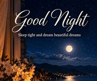Good Night Sleep Tight And Dream Beautiful Dreams Candlelit Window Gif
