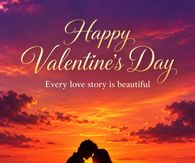 Happy Valentines Day Every Love Story Is Beautiful Sunset Couple