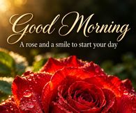 Good Morning A Rose And A Smile To Start Your Day