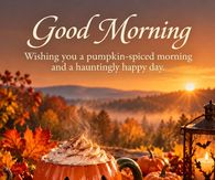 Good Morning Wishing You A Pumpkin Spiced Morning And A Hauntingly Happy Day