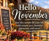 Hello November May This Month Fill Your Life With Simple Joys And Thankful Moments
